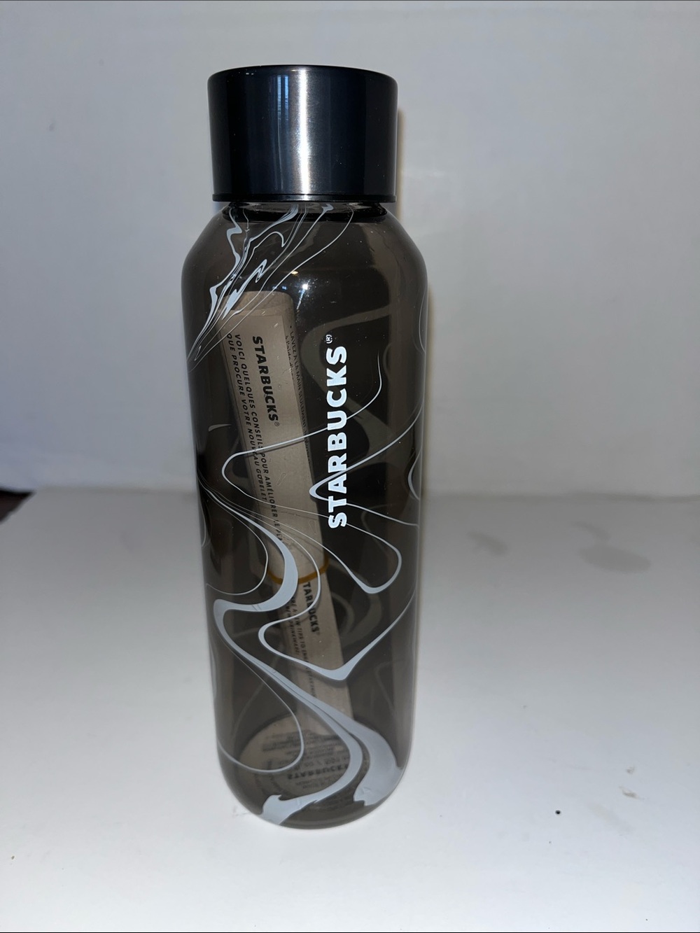 Starbucks Glass Gray Swirl Reusable Bottle